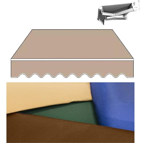 ZIUSFAC Einziehbar Markisentuch Markise Balkon Ersatzstoff Terrassenmarkise Ersatz Markisenbespannung Polyester Sonnenschutz Markisenstoff Wasserabweisend(Khaki,(8x6.5ft) 2.4x2m) von ZIUSFAC