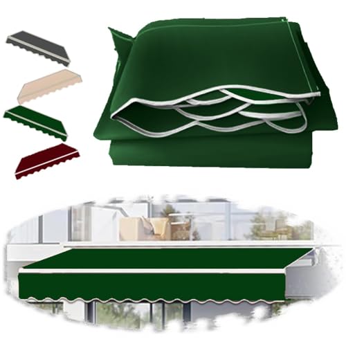 ZIUSFAC Einziehbar Terrassenmarkise Stoff Ersatztuch 3×1.5m 4×3.5m Balkonmarkise Ersatzbespannung Markisentuch Ersatz Zeltstoff Für Balkon Garten(Green,(8x6.5ft) 2.4x2m) von ZIUSFAC