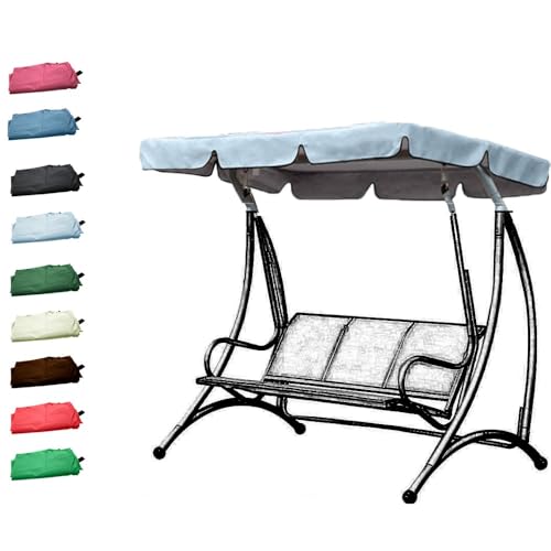 ZIUSFAC Garten-Schaukel Ersatz-Bezug 164×114cm 190×132cm Hollywoodschaukel Ersatzdach Wasserdicht Dachbezug Schaukel Sonnendach 2-3 Sitzer(Blue,164x114cm/65x45in) von ZIUSFAC