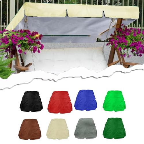 ZIUSFAC Garten-Schaukel Ersatzdach Sonnendach Für Hollywoodschaukel Oxford-Gewebe 142×120cm Gartenschaukel Dachplane Universal Ersatzdach 2 Sitzer Hängematte(Beige,190x132cm/75x52in) von ZIUSFAC