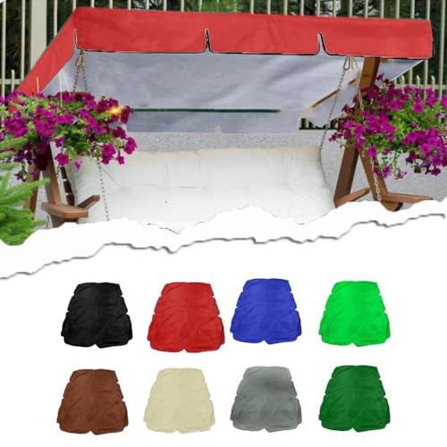 ZIUSFAC Garten-Schaukel Ersatzdach Sonnendach Für Hollywoodschaukel Oxford-Gewebe 142×120cm Gartenschaukel Dachplane Universal Ersatzdach 2 Sitzer Hängematte(Red,190x132cm/75x52in) von ZIUSFAC