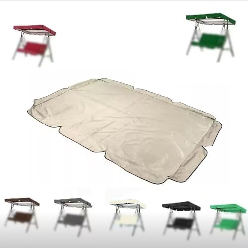 ZIUSFAC Gartenschaukel Baldachin Wasserdicht Ersatzdach Für Hollywoodschaukel 3-Sitzer Sonnenschutz Schaukel Überdachung Mit Aufbewahrungstasche(Beige,142x120cm/56x47in) von ZIUSFAC