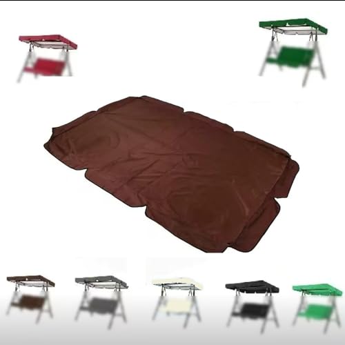 ZIUSFAC Gartenschaukel Baldachin Wasserdicht Ersatzdach Für Hollywoodschaukel 3-Sitzer Sonnenschutz Schaukel Überdachung Mit Aufbewahrungstasche(Coffee,190x132cm/75x52in) von ZIUSFAC