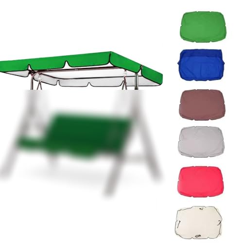 ZIUSFAC Gartenschaukel Bezug Hollywoodschaukel Dachbezug 3 Sitzer Schaukel Dachplane Outdoor Garten-Schaukel Ersatzdach UV-Schutz Überdachung Für Hollywoodschaukel(Green,142x120cm/56x47in) von ZIUSFAC