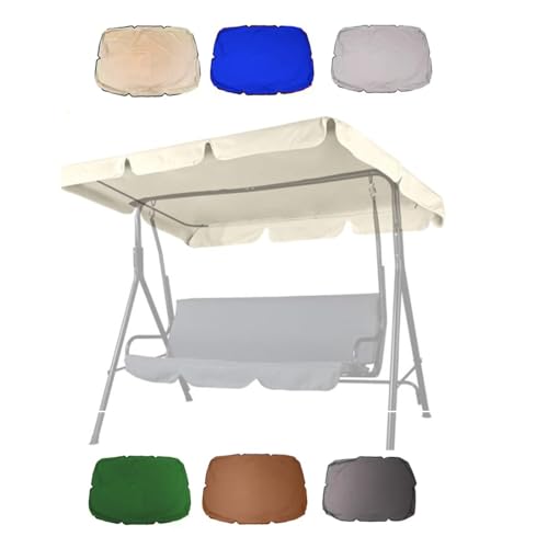 ZIUSFAC Gartenschaukel Überdachung Schaukel Ersatzdach Hollywoodschaukel Dach-Plane Sonnenschutz Ersatzüberdachung Universal 3 Sitzer Schaukelüberdachung 142x120cm(Beige,195x125cm/77x49in) von ZIUSFAC