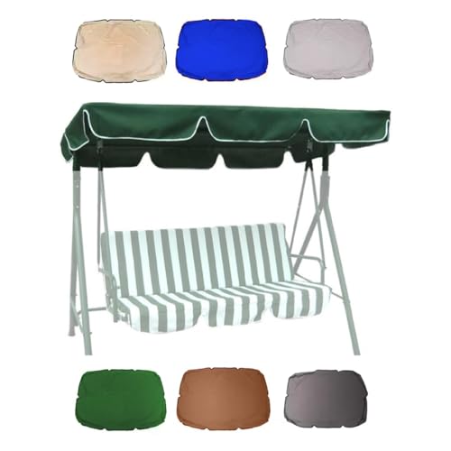 ZIUSFAC Gartenschaukel Überdachung Schaukel Ersatzdach Hollywoodschaukel Dach-Plane Sonnenschutz Ersatzüberdachung Universal 3 Sitzer Schaukelüberdachung 142x120cm(Dark green,190x132cm/75x52in) von ZIUSFAC