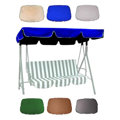 ZIUSFAC Gartenschaukel Überdachung Schaukel Ersatzdach Hollywoodschaukel Dach-Plane Sonnenschutz Ersatzüberdachung Universal 3 Sitzer Schaukelüberdachung 142x120cm(Sapphire blue,249x185cm/98x73in) von ZIUSFAC