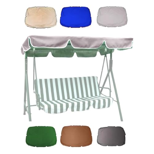 ZIUSFAC Gartenschaukel Überdachung Schaukel Ersatzdach Hollywoodschaukel Dach-Plane Sonnenschutz Ersatzüberdachung Universal 3 Sitzer Schaukelüberdachung 142x120cm(Silver,142x120cm/56x47in) von ZIUSFAC
