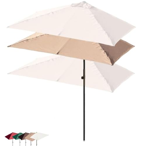 ZIUSFAC Halber Balkonschirm Sonnenschirm Rechteckig Wandschirm 270×150cm 250×130cm Halbschirm Für Balkone Wände Terrasse Höhenverstellbar(Khaki,270x150cm/8.9x4.9ft) von ZIUSFAC