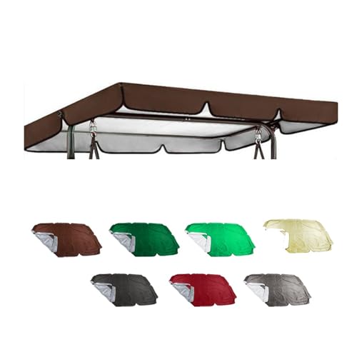 ZIUSFAC Hollywoodschaukel Baldachin 3 Sitzer Schaukel Dachplane Ersatz Gartenschaukel Dachbezug 142×120 249×185cm Hollywoodschaukel Dachbezug Sonnendach Für Balkone(Coffee,190x132cm/75x52in) von ZIUSFAC