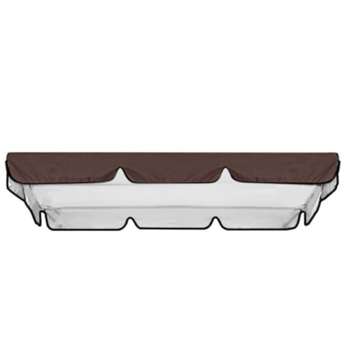 ZIUSFAC Hollywoodschaukel Baldachin Ersatz Gartenschaukel Dachplane 3 Sitzer Hängematte Ersatzabdeckung 164×114cm 190×132cm Hollywoodschaukel Dachbezug(Coffee,195x125cm/77x49in) von ZIUSFAC