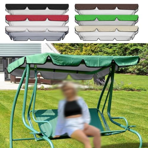 ZIUSFAC Hollywoodschaukel Baldachin Sonnendach 3 Sitzer Garten-Schaukel Ersatzdach Universal Sonnenschutz Schaukelüberdachung Dachplane Für Hängematte(Gray,195x125cm/77x49in) von ZIUSFAC