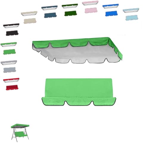 ZIUSFAC Hollywoodschaukel Dachbezug Universal Ersatzdach Gartenschaukel 3 Sitzer Hollywoodschaukel Auflage Wasserdicht Dachplane Für Schaukelbank(Green,249x185cm/98x73in) von ZIUSFAC