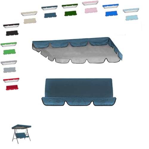 ZIUSFAC Hollywoodschaukel Dachbezug Universal Ersatzdach Gartenschaukel 3 Sitzer Hollywoodschaukel Auflage Wasserdicht Dachplane Für Schaukelbank(Navy blue,195x125cm/77x49in) von ZIUSFAC