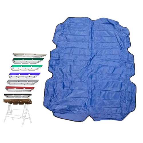 ZIUSFAC Hollywoodschaukel Ersatz-Bezug Sonnendach Ersatzdach Wasserdicht Schaukel Dachplane 3 Sitzer Gartenschaukel Ersatz Überdachung Mit Silber Beschichtet(Blue,164x114cm/65x45in) von ZIUSFAC