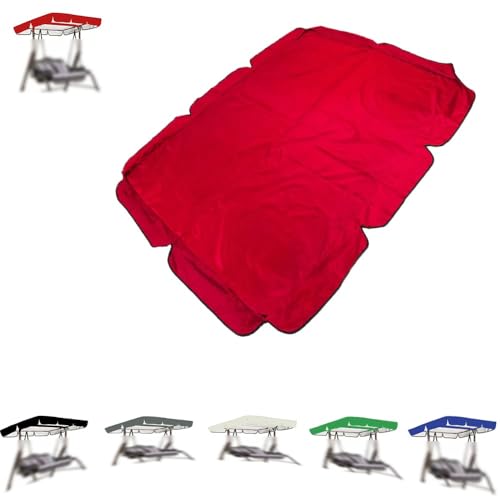 ZIUSFAC Hollywoodschaukel Ersatzdach 3 Sitzer UV-Schutz Dachbezug 210D Gartenschaukel Dachplane 142×120 164×114 Sonnendach Für Hollywoodschaukel(Red,142x120cm/56x47in) von ZIUSFAC