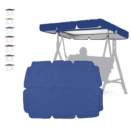 ZIUSFAC Hollywoodschaukel Ersatzverdeck 142×120cm Gartenschaukel Dachbezug 3 Sitzer Dachplane Für Hollywoodschaukel Universal Wasserdicht Schaukel Stoff(Royal blue,142x120cm/56x47in) von ZIUSFAC
