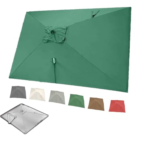 ZIUSFAC Quadratisch Sonnenschirm-Stoffbezug Ampelschirm Ersatz Abdeckung 2.5×2.5 3×3 Sonnenschirm Ersatzbezug Terrassenschirm Stoff Ersatzdach(Dark Green,4x3m (13x9.8ft)) von ZIUSFAC