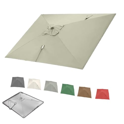 ZIUSFAC Quadratisch Sonnenschirm-Stoffbezug Ampelschirm Ersatz Abdeckung 2.5×2.5 3×3 Sonnenschirm Ersatzbezug Terrassenschirm Stoff Ersatzdach(Top,4x3m (13x9.8ft)) von ZIUSFAC