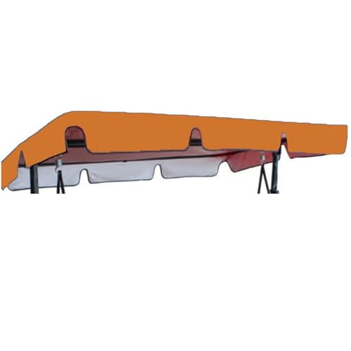 ZIUSFAC Schaukel Dachplane Gartenschaukel Ersatzdach Hollywoodschaukel Dachbezug 3 Sitzer 210D Oxford-Stoff Sonnendach Baldachin 190×120cm 210×145cm(Orange,164x114cm/65x45in) von ZIUSFAC