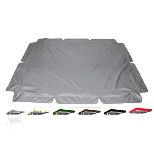 ZIUSFAC Schwarze Hollywoodschaukel Dachbezug Sonnendach 3 Sitzer Gartenschaukel Dachplane Sonnenschutz Ersatzdach Wasserdichtes Oxford Gewebe 195×125cm 210×145cm(Gray,164x114cm/65x45in) von ZIUSFAC