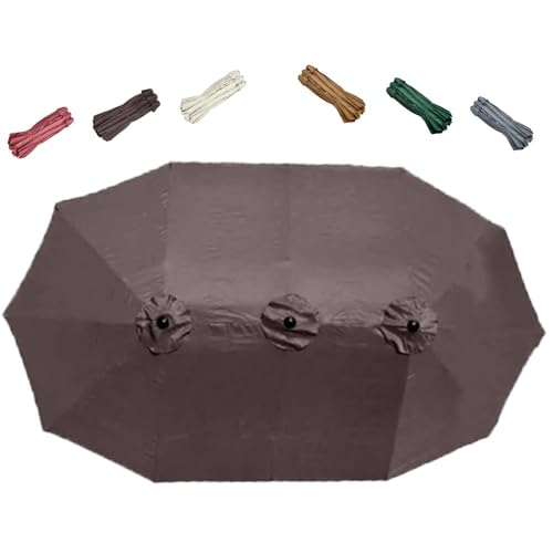 ZIUSFAC Terrassenschirm Ersatz Abdeckung Doppelsonnenschirm Ersatzbezug 460cm Ersatz-Sonnenschirm Stoff 12 Streben Marktschirm Ersatzdach UV Schutz(Coffee) von ZIUSFAC