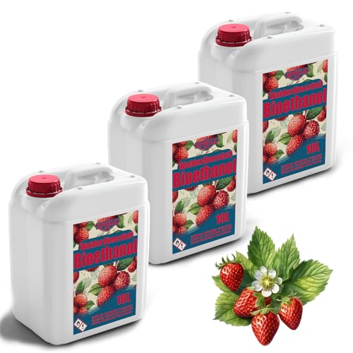 Bioethanol 96,6% 30L | Bio Alkohol Walderdbeerduft 96,6% 3x10L | Bioethanol für Kamin, Tischkamin | Bioethanol Walderdbeerduft | Saubere Verbrennung, ohne Rauch, lebendige und stabile Flamme von ZIVELA