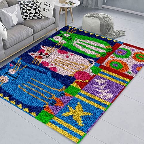 ZIVER Knüpfteppich zum Selber Knüpfen Formteppich für Kinder und Erwachsene,Teppich Knüpfen Set Erwachsene Latch Hook Kit Child Rug. von ZIVER