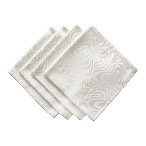 ZIWUROAD 4 Stück Stoffservietten, Hochwertige Servietten Stoff 46x46cm Abendessenservietten Baumwolle Polyester Tischservietten für Home Küche Esstisch Tischdekoration Abendessen Restaurant, Weiß von ZIWUROAD