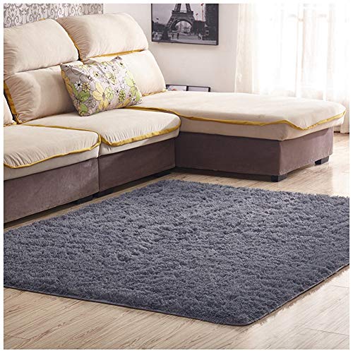 ZIXINGA Shaggy Teppich Kunstfell Hochflor Langflor Teppiche Wohnzimmer Matte Für Wohnzimmer Bettvorleger Schlafzimmer Grau 60X120cm von ZIXINGA