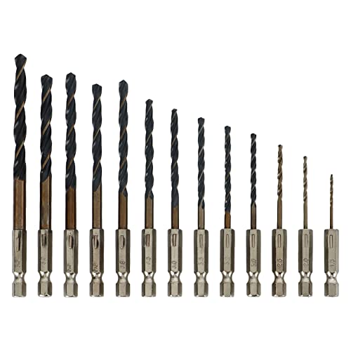 13pcs Twist Bohrer Bit Hex Shank 1,5-6,5 mm schnelles Holz Plastikmetall von ZIXINNKC