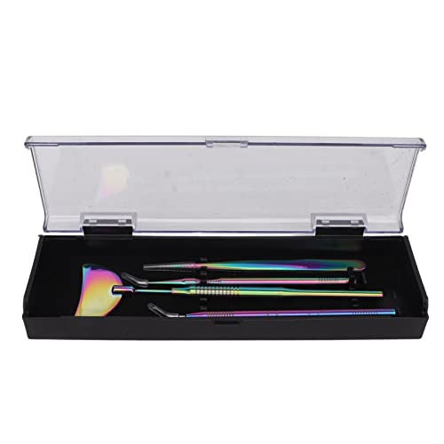 4pcs Wimpernverlängerung Pinzetten Spiegel Set Edelstahl universell rotatable Anti -Schlupf -Griff -Wimpernwerkzeug (Farbig) von ZIXINNKC