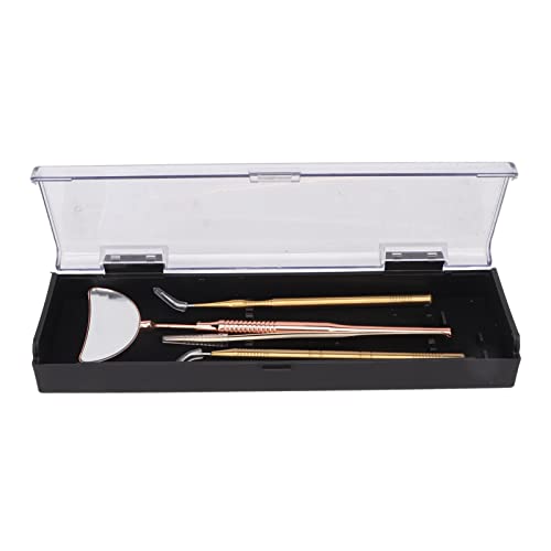 4pcs Wimpernverlängerung Pinzetten Spiegel Set Edelstahl universell rotatable Anti -Schlupf -Griff -Wimpernwerkzeug (Roségold) von ZIXINNKC
