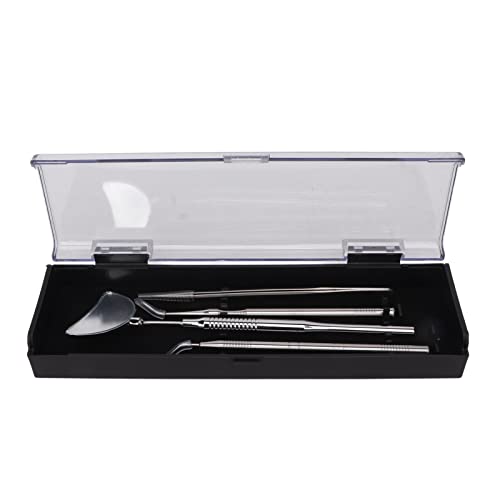 4pcs Wimpernverlängerung Pinzetten Spiegel Set Edelstahl universell rotatable Anti -Schlupf -Griff -Wimpernwerkzeug (Silber) von ZIXINNKC