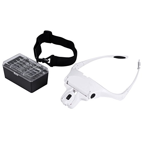 5 Linsen -Headset -Vergrößerung mit LED -Leuchten Handvergrößerung Glas Wimpernverlängerung für Inspektionsarbeiten von ZIXINNKC