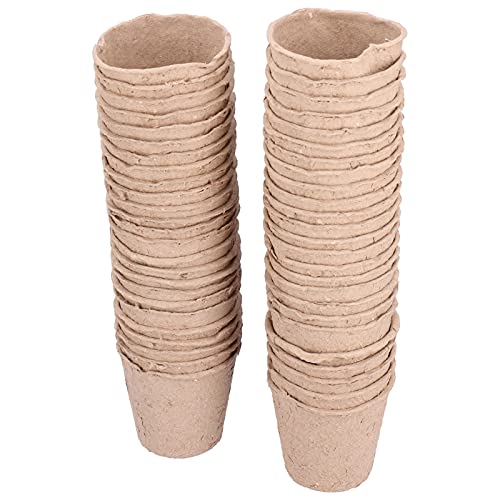 50 Stück 8cm Zellstoff Torf Töpfe Biologisch abbaubar Sämling Kindergarten Vorspeisen Garten Zubehör Kindergarten Tasse Papier Samen Kindergarten von ZIXINNKC