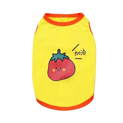 Ärmelloser Welpen -Tanktop -Top -Obst -Druck -Baumwollhund -Hemden Haustierkleidung für den Frühling Sommer (Tomate l) von ZIXINNKC