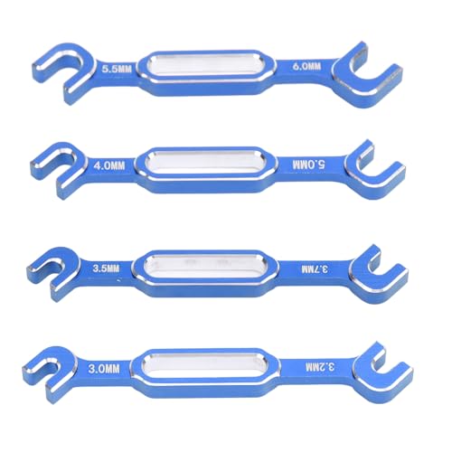 RC -Spannschlossschlüssel -Wall -Aluminium -Legierungsreparatur -Kit 3.0 3.2 3.5 3.7 4.0 5,0 5,5 6,0 mm (Blau) von ZIXINNKC