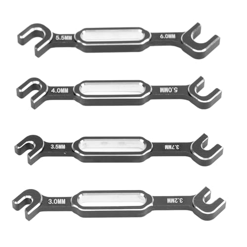 RC -Spannschlossschlüssel -Wall -Aluminium -Legierungsreparatur -Kit 3.0 3.2 3.5 3.7 4.0 5,0 5,5 6,0 mm (Schwarz) von ZIXINNKC