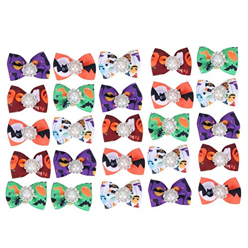 ZIXINNKC 25pcs Haustierkopfschmuck Weihnachts Halloween Dekoration Accessoire Bowknot Ornament für Katzenhund von ZIXINNKC