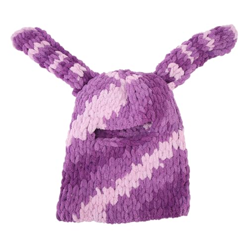 ZIXINNKC Bunny Ohr gestrickter Hut lila warme winddichte, dicke stilvolle, lange Ohren gewebter Hut für den Herbst Winter ZIXINNKC Bunny Ohr gestrickter Hut lila warme winddichte, dicke stilvolle, lange Ohren gewebter Hut für den Herbst Winter von ZIXINNKC