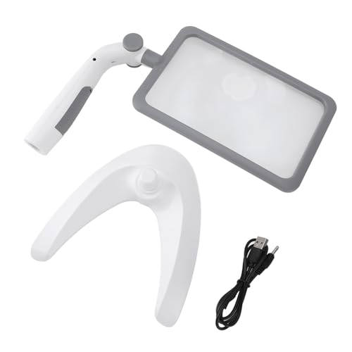 ZIXINNKC LED beleuchtete Vergrößerungsglasständer 3 Farbtemperatur 48 LEDs 2,5X rotieren einstellbare multifunktionale Leser -Leser -Senioren rotierbar (Weiß) von ZIXINNKC