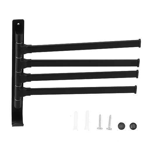 ZIXINNKC Rotierendes Handtuchregal 4 Stangen Faltbare Matte Schwarz für Badezimmer Küchen ZIXINNKC Rotierendes Handtuchregal 4 Stangen Faltbare Matte Schwarz für Badezimmer Küchen von ZIXINNKC