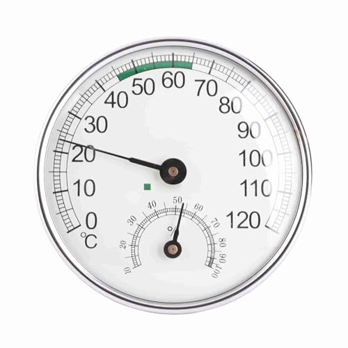 ZIXINNKC Thermo -Hygrometer hohe Genauigkeit Klarer Maßstab mechanisch 0‑120 ° C Saunaraum 2 in 1 Thermometer Hygrometer -Messgerät von ZIXINNKC