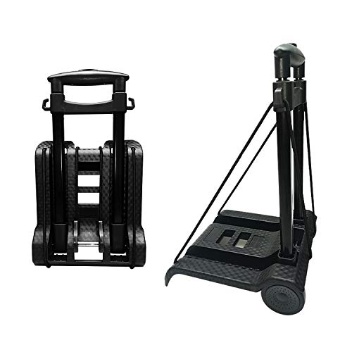 Faltbarer Handwagen mit geräuschlosen, verschleißfesten PVC-Rädern und Verstellbarer Deichsel, 40 kg Tragfähigkeit und geringem Gewicht (3,1 kg), tragbarem Schwerlastwagen und langlebigem Trolley von ZIYOU LANG