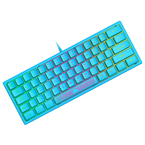ZIYOU LANG Mini 60% Gaming-Tastatur, Membran Game Keyboard mit Halbmechanisch Tasten, Kompakt 62 Tasten, Optical RGB-Chroma-Hintergrundbeleuchtung, QWERTY Layout für PC Laptop Mac Computer-Blau ZIYOU LANG Mini 60% Gaming-Tastatur, Membran Game Keyboard mit Halbmechanisch Tasten, Kompakt 62 Tasten, Optical RGB-Chroma-Hintergrundbeleuchtung, QWERTY Layout für PC Laptop Mac Computer-Blau von ZIYOU LANG
