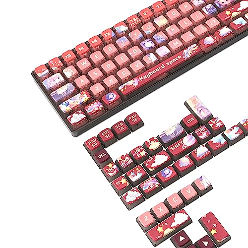 PBT-Pudding-Tastenkappen-Set mit 120 Tasten, ASA-Profil mit durchscheinender PC-Schicht, Farbstoff-Sub, Anime-Girl-Thema für 61/84/87/98/100/104 Tasten, TKL Cherry Gateron Kailh Cross Type Switch ANSI PBT-Pudding-Tastenkappen-Set mit 120 Tasten, ASA-Profil mit durchscheinender PC-Schicht, Farbstoff-Sub, Anime-Girl-Thema für 61/84/87/98/100/104 Tasten, TKL Cherry Gateron Kailh Cross Type Switch ANSI von ZIYOU LANG