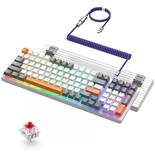 ZIYOU LANG Mechanische Gaming-Tastatur K3 PRO kabelgebundene Tastatur 10 Chroma RGB Blacklit 100 Tasten Full Key Anti-Glitch-Tastatur-ABS mit linearem rotem Schalter, gewickeltes C-zu-A-Tastaturkabel ZIYOU LANG Mechanische Gaming-Tastatur K3 PRO kabelgebundene Tastatur 10 Chroma RGB Blacklit 100 Tasten Full Key Anti-Glitch-Tastatur-ABS mit linearem rotem Schalter, gewickeltes C-zu-A-Tastaturkabel von ZIYOU LANG