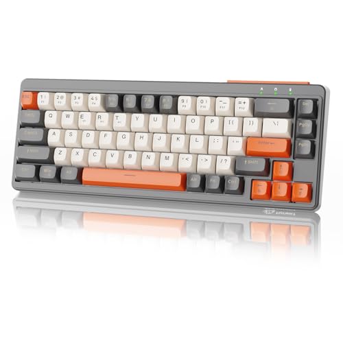 ZIYOU LANG×FREEWOLF M68 TKL Kabellose Gaming-Tastatur, 3-Modus-Kompaktmembrantastatur 2,4 GHz/BT5.1/USB-C, 19 Tasten Anti-Ghosting, Spherica-Tastenkappen, wiederaufladbar 2000 mAh –Orangegrau ZIYOU LANG×FREEWOLF M68 TKL Kabellose Gaming-Tastatur, 3-Modus-Kompaktmembrantastatur 2,4 GHz/BT5.1/USB-C, 19 Tasten Anti-Ghosting, Spherica-Tastenkappen, wiederaufladbar 2000 mAh –Orangegrau von ZIYOU LANG