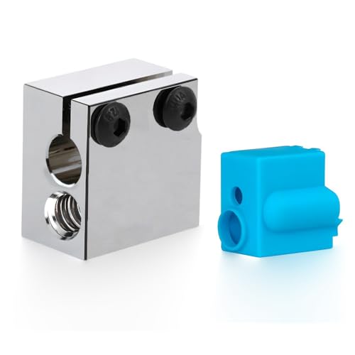 Super Print Updated High Temperature Vyper Plated Copper Heizblock Heater Block, with Silicone Sock for Vyper/Kobra Max/Kobra Plus/Sidewinder X1 X2 3D Printer/Volcano V5 Print J-Head Hotend.(1PC) von ZIZISHU